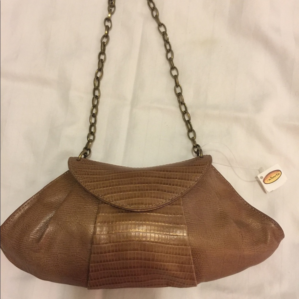 Talbots “Snakeskin Look” Leather Clutch